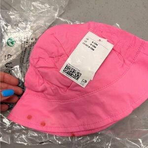 NWT H&M 9-12 months baby girl toddler Pink Bucket sun cotton  Hat